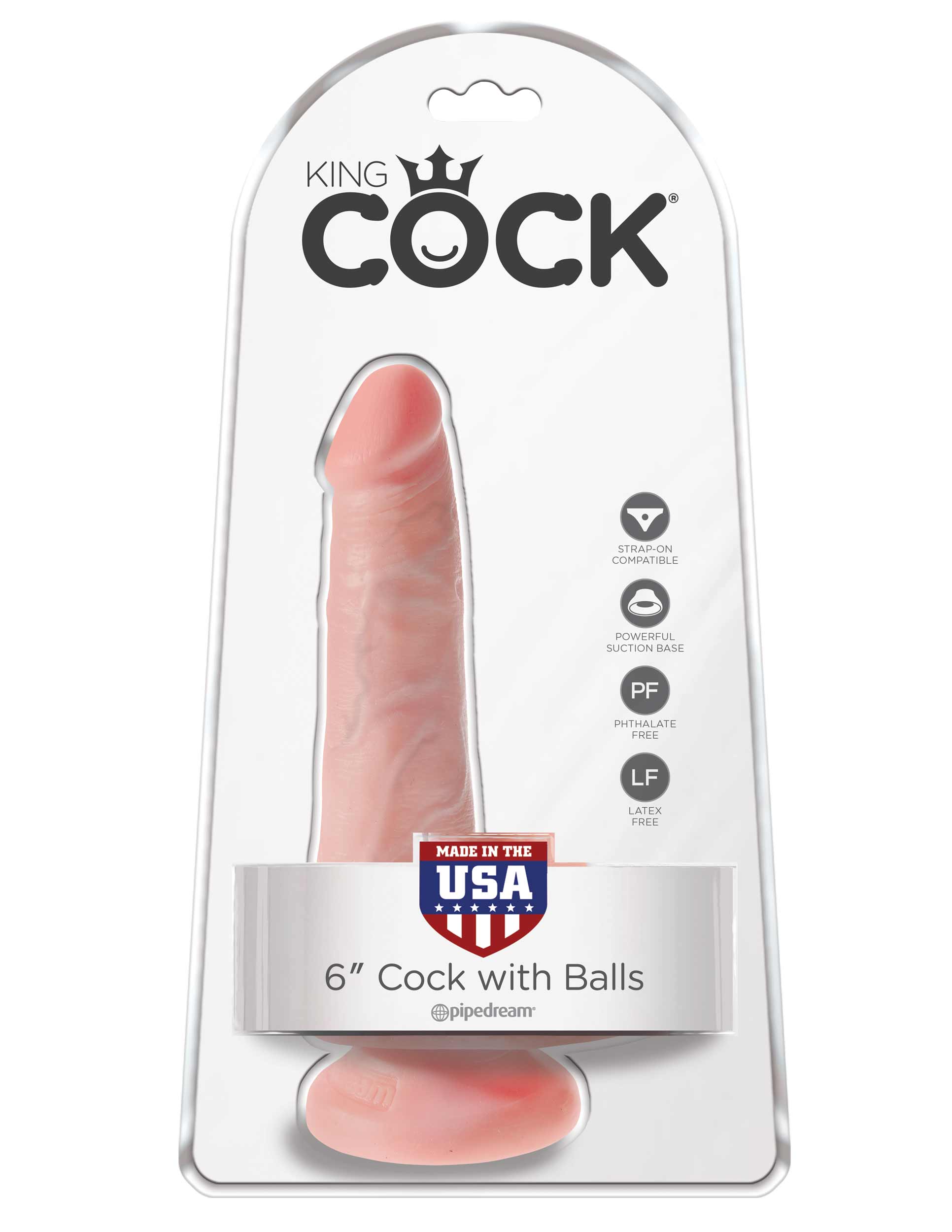 King Cock 6 Inch Cock With Balls - Light by Pipedream 603912746525 available at EroticWarehouse.com