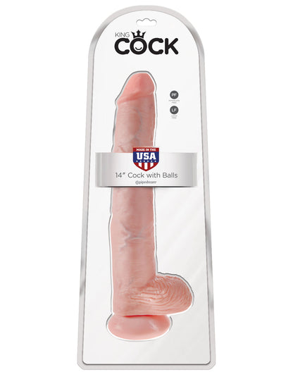 King Cock 14 Inch Cock With Balls - Light | 603912746648 | Available at EroticWarehouse.com