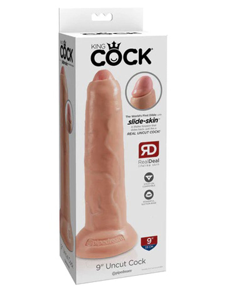 King Cock 9 Inch Uncut - Flesh | 603912750850 | Available at EroticWarehouse.com