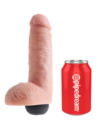King Cock 8 Inch Squirting Cock With Balls - Light | 603912355543 | Available at EroticWarehouse.com