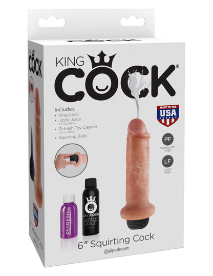 King Cock 6 Inch Squirting Cock - Flesh | 603912737967 | Available at EroticWarehouse.com