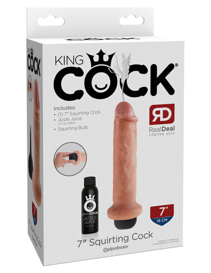King Cock 7 Inch Squirting Cock - Flesh | 603912737974 | Available at EroticWarehouse.com