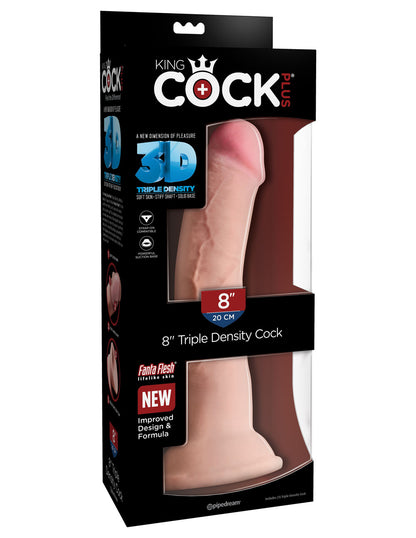 King Cock Plus Triple Density 8 Inch Cock - Light | 603912762488 | Available at EroticWarehouse.com
