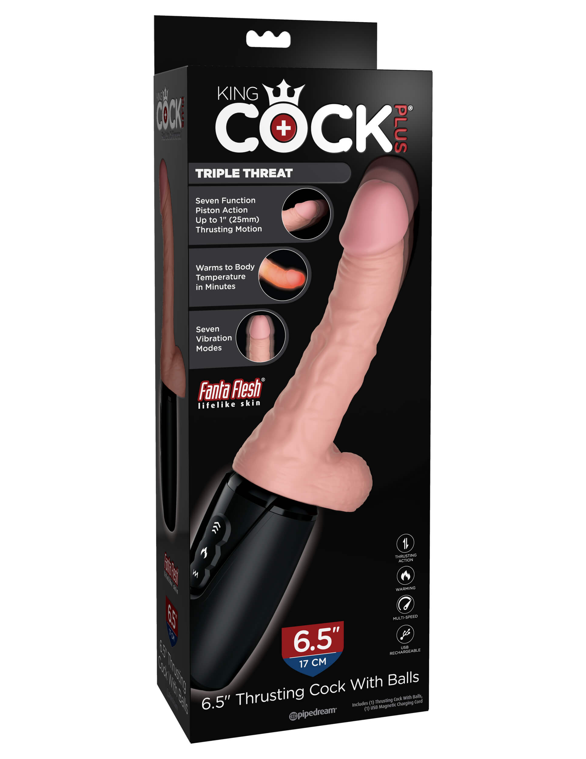 King Cock Thrusting Cock 6.5 Inch With Balls | 603912765786 | Available at EroticWarehouse.com