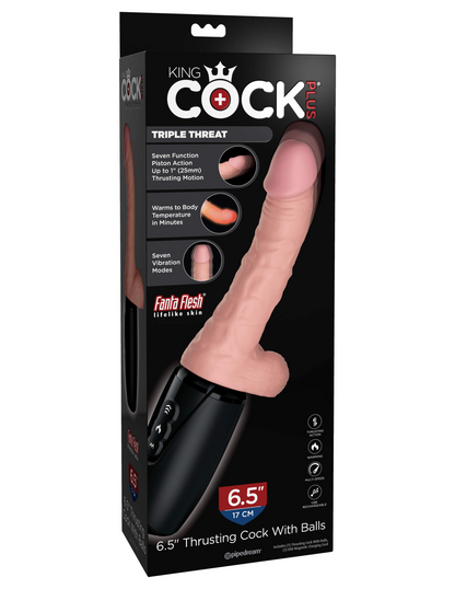 King Cock Thrusting Cock 6.5 Inch With Balls | 603912765786 | Available at EroticWarehouse.com