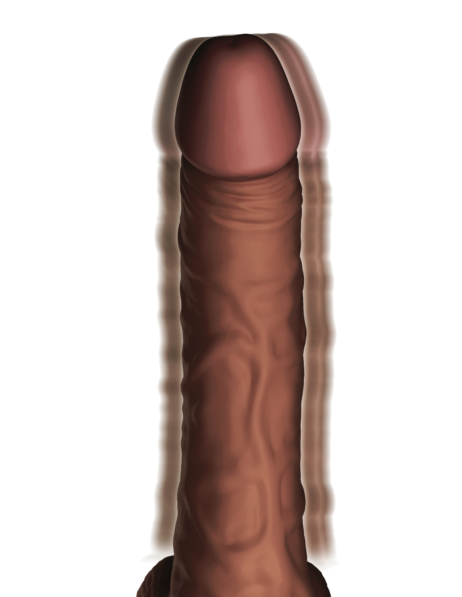 7.5 Inch Thrusting Cock With Balls - Brown | 603912770537 | Available at EroticWarehouse.com