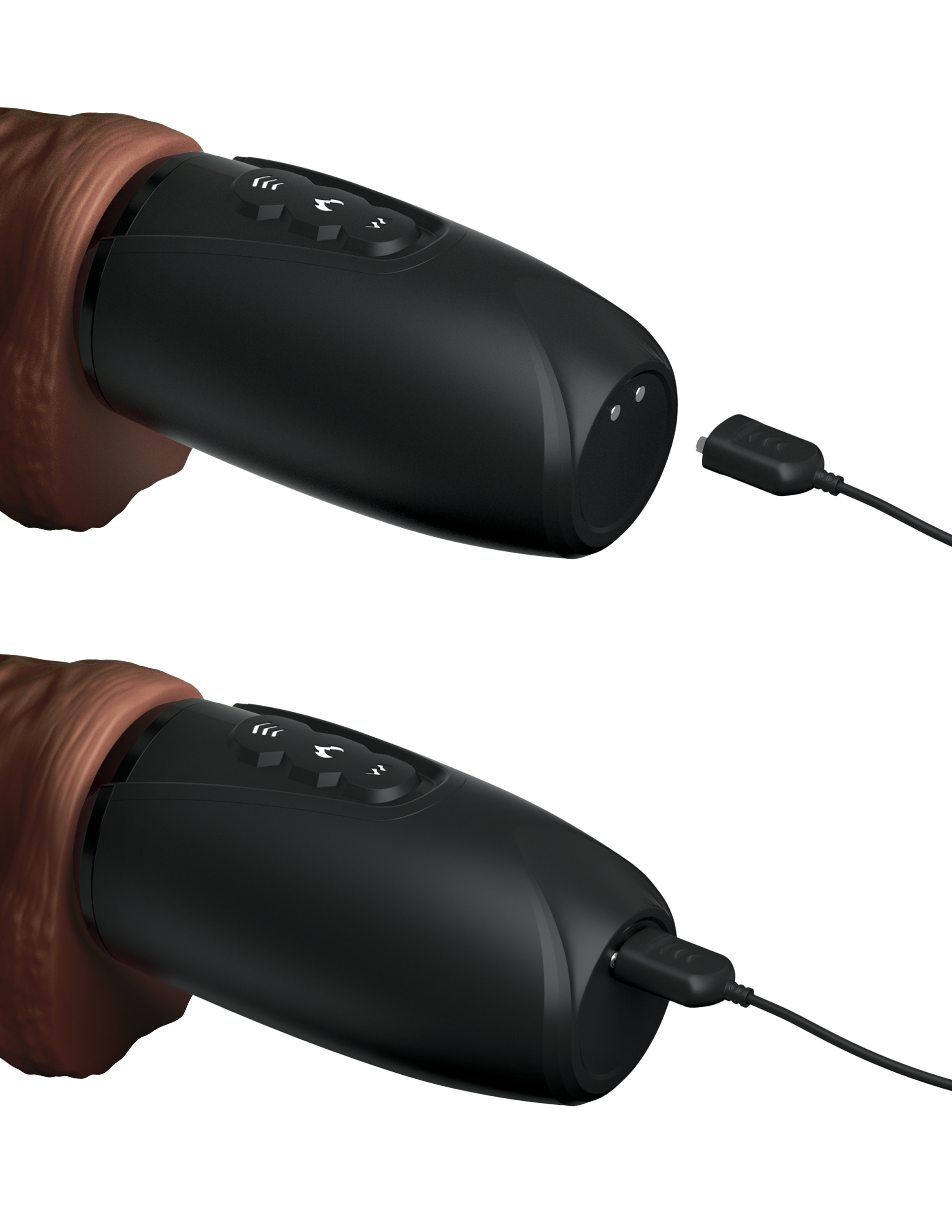 7.5 Inch Thrusting Cock With Balls - Brown | 603912770537 | Available at EroticWarehouse.com