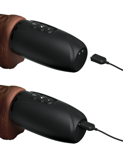 7.5 Inch Thrusting Cock With Balls - Brown | 603912770537 | Available at EroticWarehouse.com