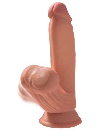 7 Inch Triple Density Cock With Swinging Balls - Tan | 603912770551 | Available at EroticWarehouse.com