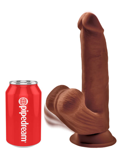 8 Inch Triple Density Cock With Swinging Balls - Brown | 603912770568 | Available at EroticWarehouse.com