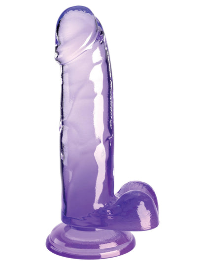 King Cock Clear 7 Inch With Balls - Purple | 603912774986 | Available at EroticWarehouse.com