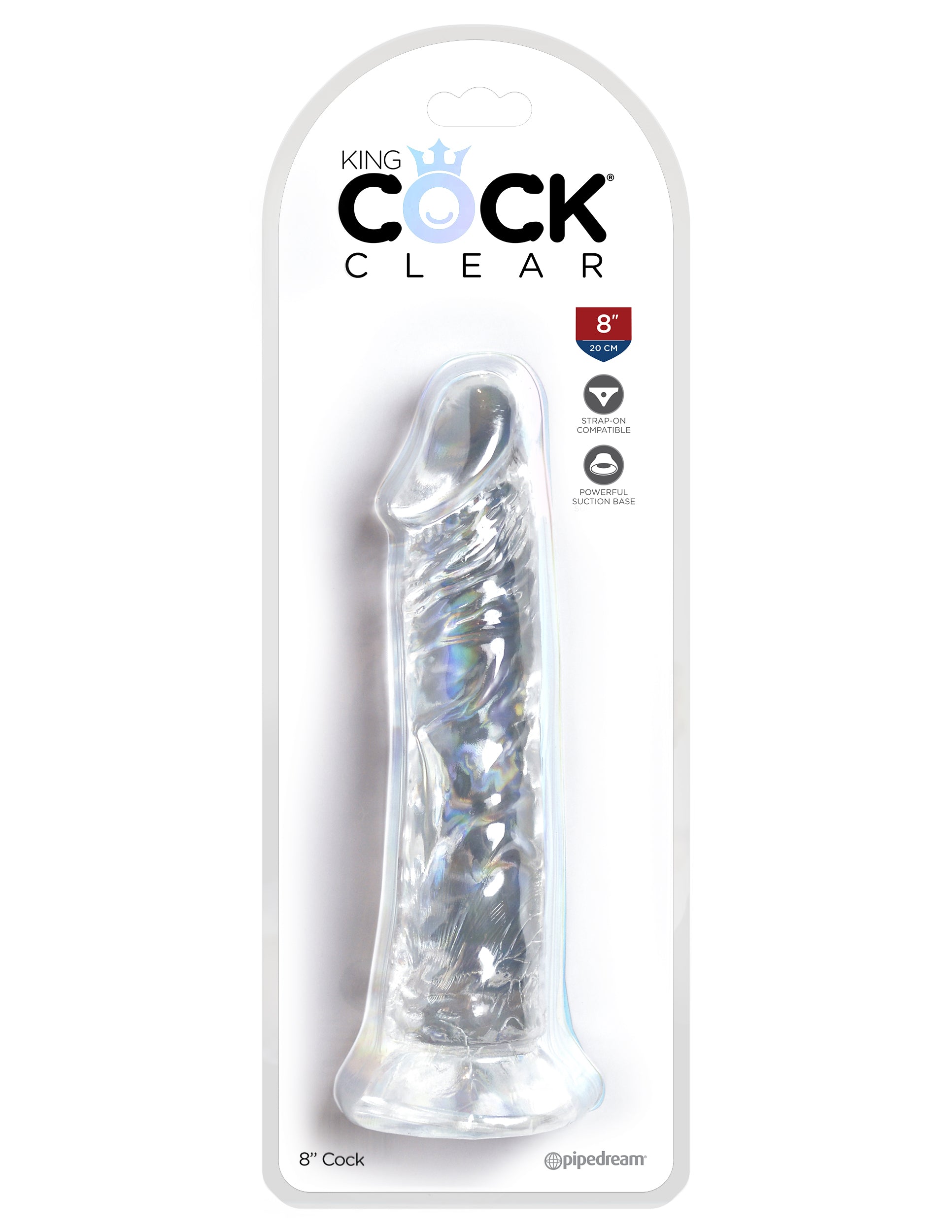 King Cock Clear 8 Inch Cock | 603912759013 | Available at EroticWarehouse.com