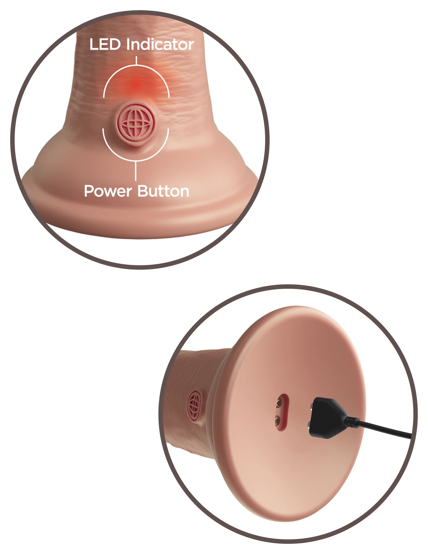 King Cock Elite 6 Inch Vibrating Silicone Dual Silicone Dual Density Cock - Light | 603912769388 | Available at EroticWarehouse.com