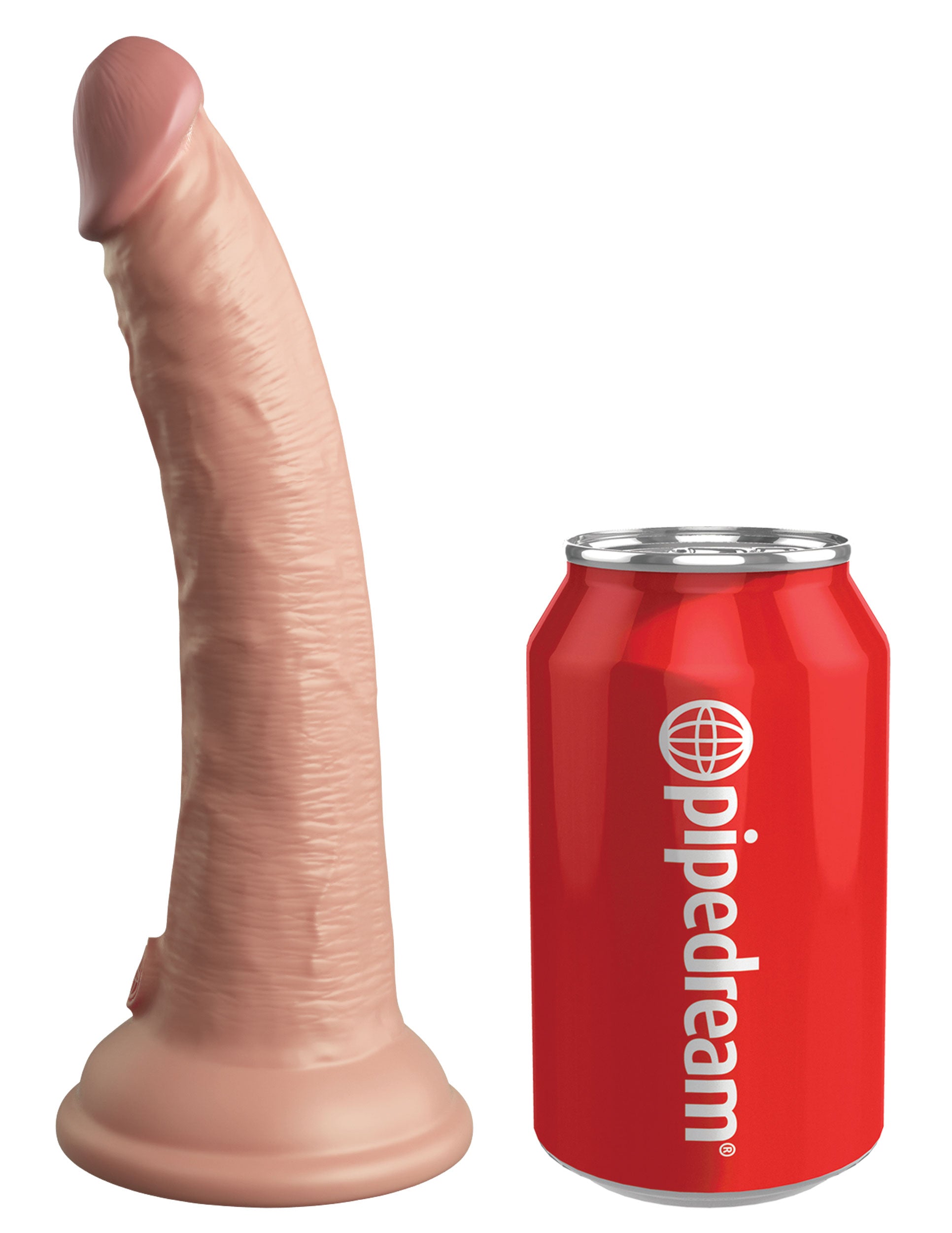 King Cock Elite 7 Inch Vibrating Silicone Dual Density Cock With Remote - Light | 603912769401 | Available at EroticWarehouse.com