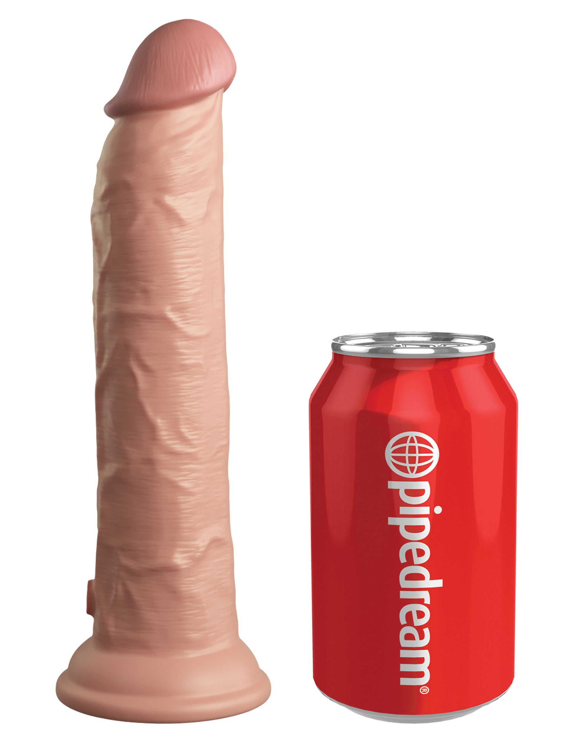 King Cock Elite 9 Inch Vibrating Silicone Dual Density Cock With Remote - Light | 603912769449 | Available at EroticWarehouse.com