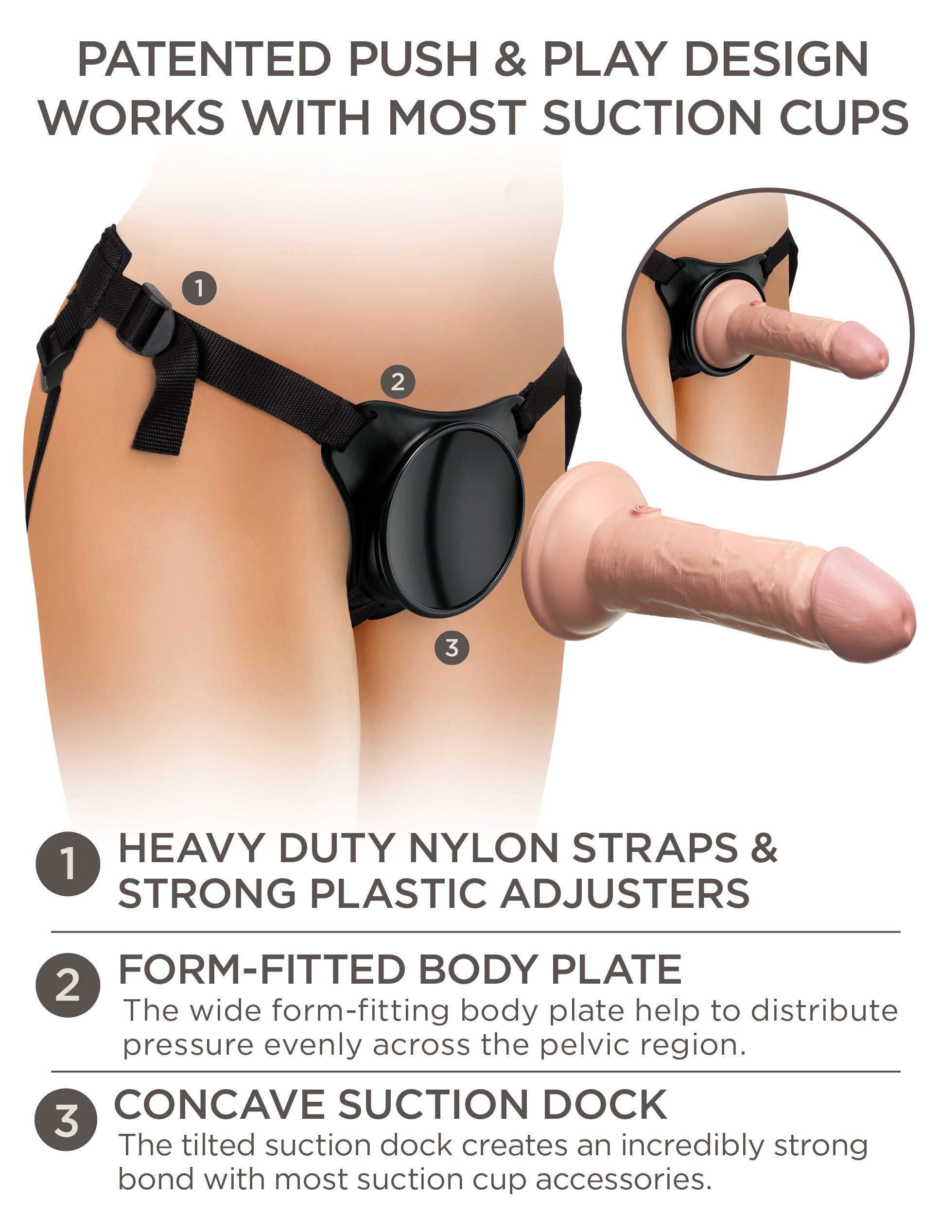 King Cock Elite Beginner's Silicone Body Dock Kit - Harness and 6 Inch Dildo - Light | 603912771244 | Available at EroticWarehouse.com