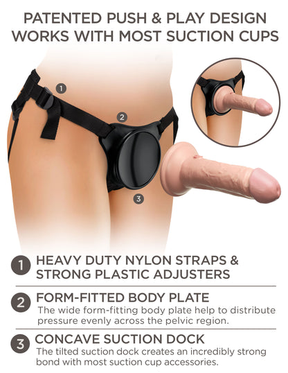 King Cock Elite Beginner's Silicone Body Dock Kit - Harness and 6 Inch Dildo - Light | 603912771244 | Available at EroticWarehouse.com