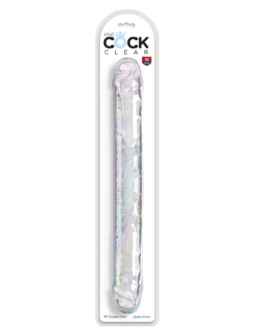 18 Inch Double Dildo - Clear | 603912775464 | Available at EroticWarehouse.com