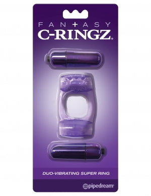 Fantasy C-Ringz Duo-Vibrating Super Ring Purple | 603912747775 | Available at EroticWarehouse.com