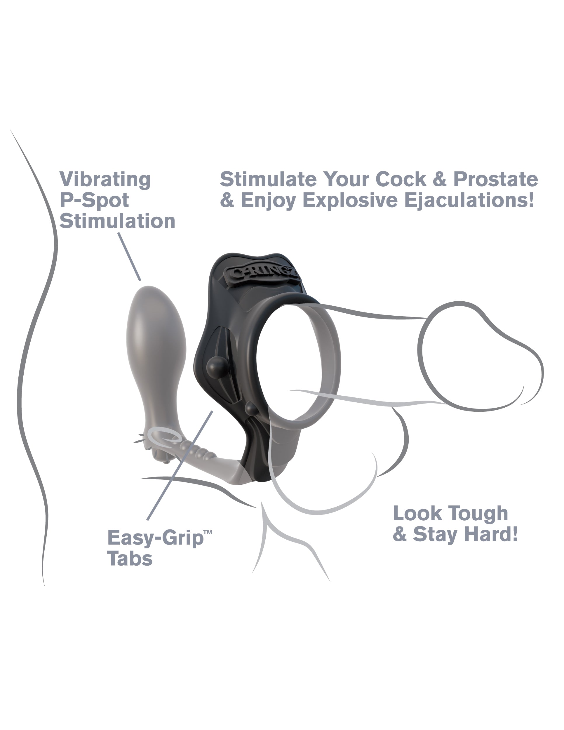 Fantasy C-Ringz Rock Hard Ass Gasm - Black | 603912358452 | Available at EroticWarehouse.com