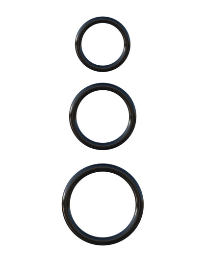 Fantasy C-Ringz Silicone Ring Stamina Set - Black | 603912358483 | Available at EroticWarehouse.com