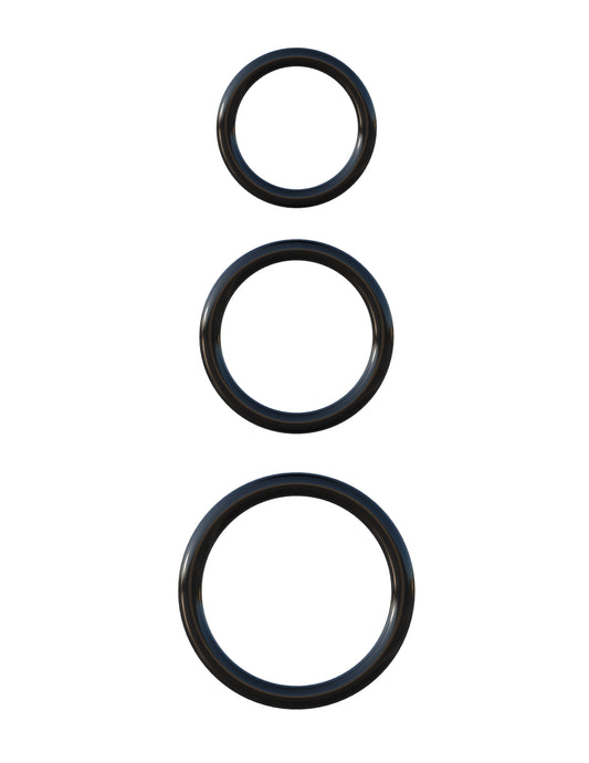 Fantasy C-Ringz Silicone Ring Stamina Set - Black | 603912358483 | Available at EroticWarehouse.com