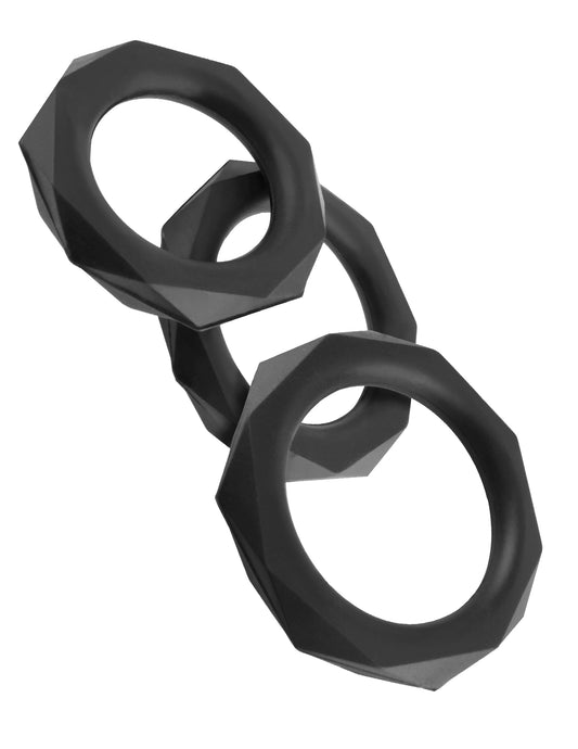 Fantasy C-Ringz Silicone Designer Stamina Set Black | 603912747898 | Available at EroticWarehouse.com