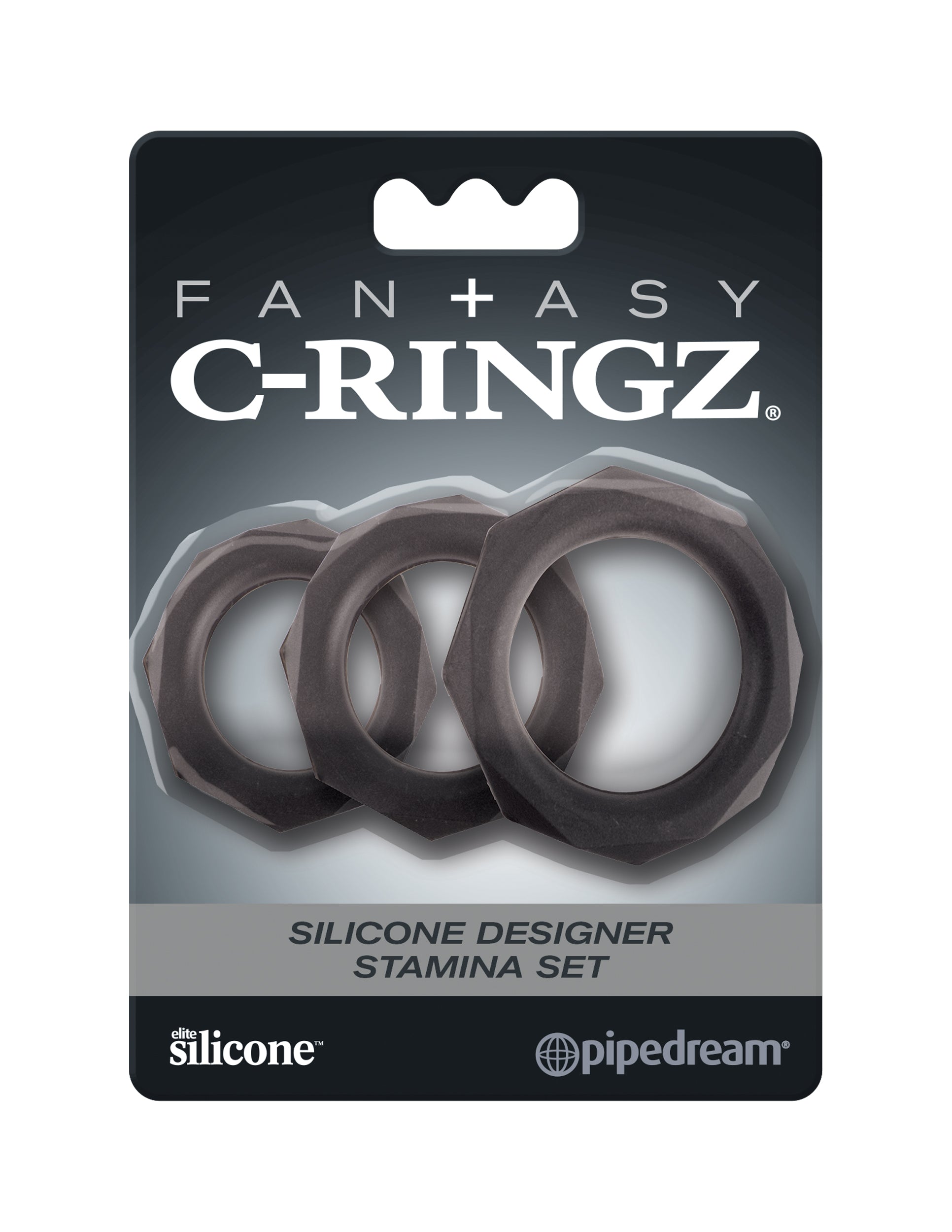 Fantasy C-Ringz Silicone Designer Stamina Set Black | 603912747898 | Available at EroticWarehouse.com