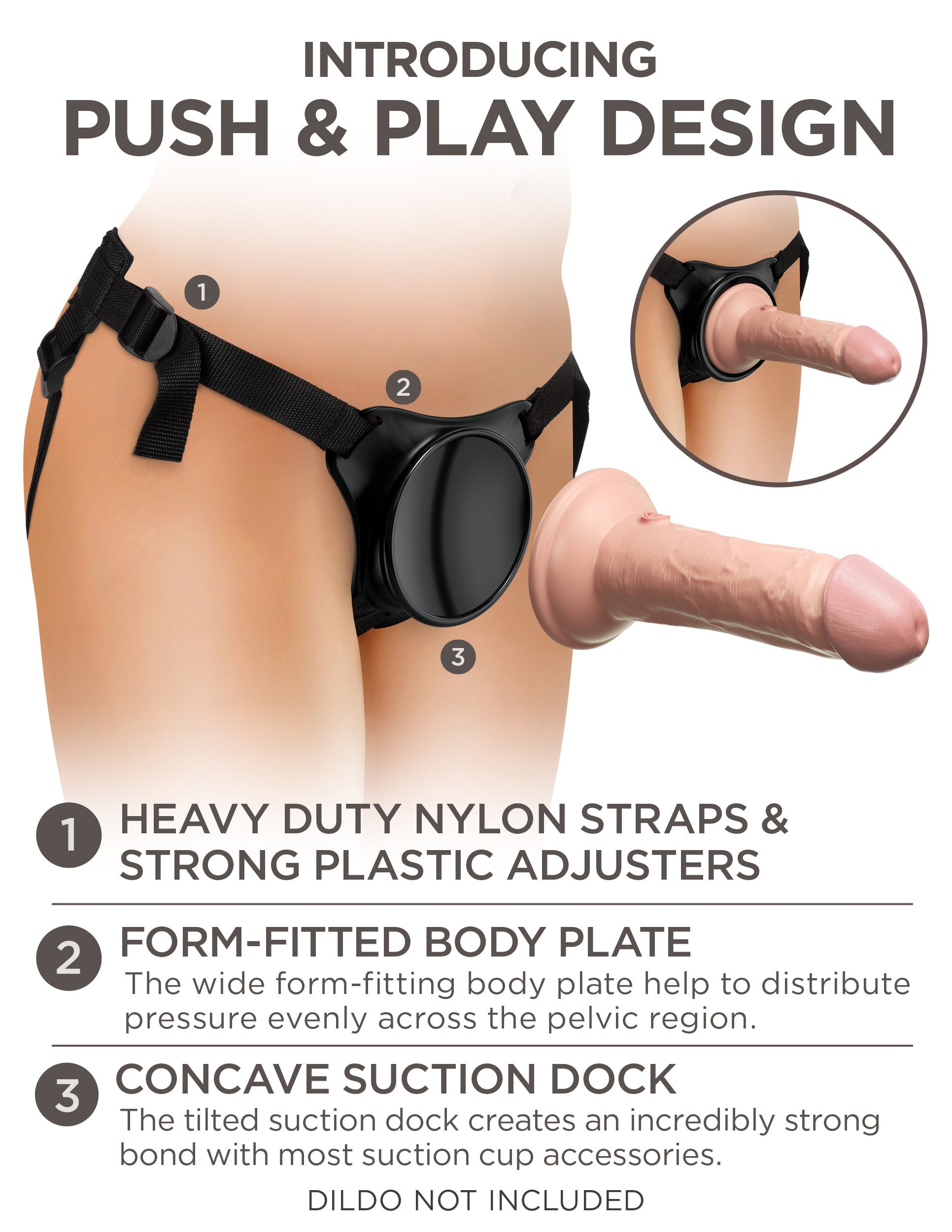 King Cock Elite Beginner's Body Dock Strap-on Harness - Black | 603912771510 | Available at EroticWarehouse.com