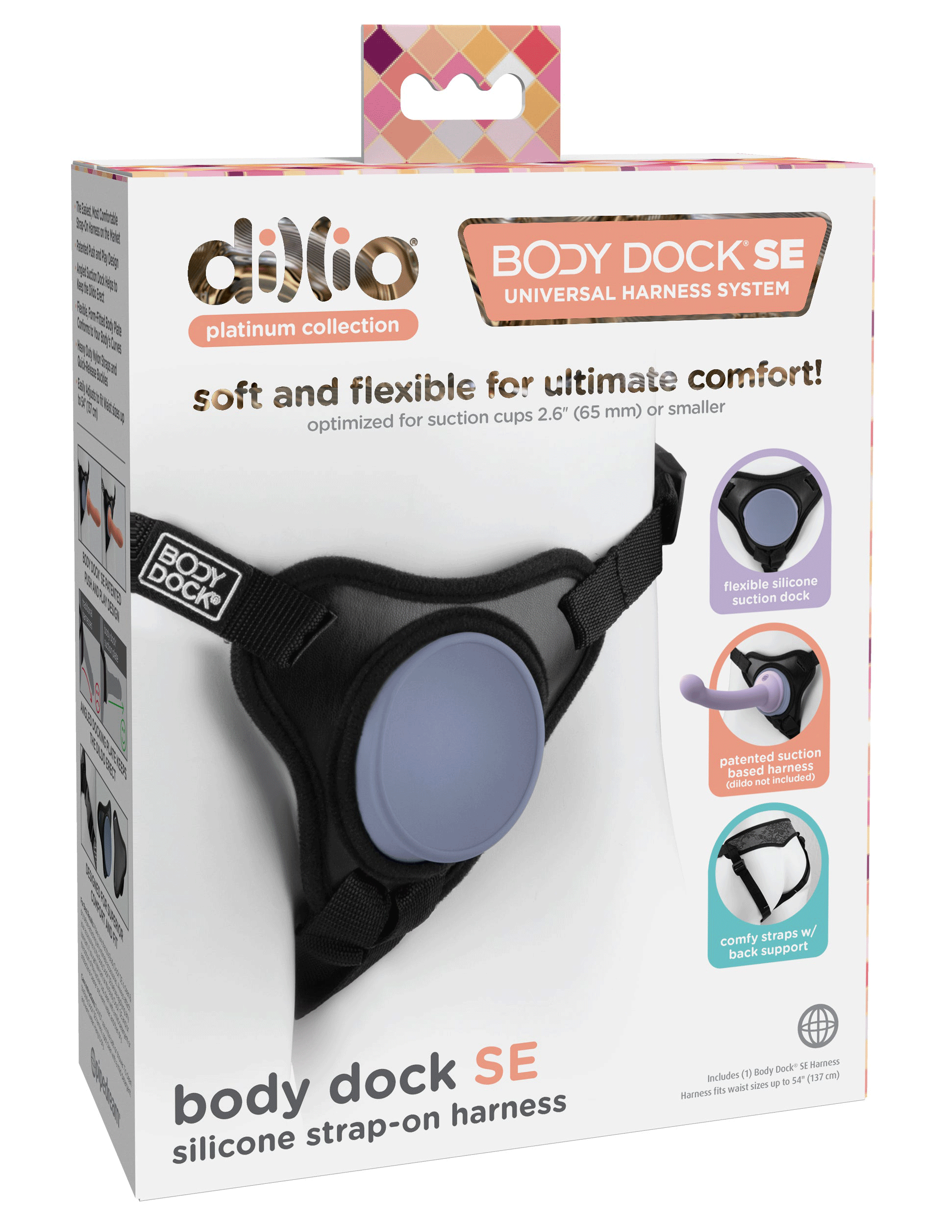 Dillio Platinum Body Dock Se Universal Strap-on Harness - Black | 603912772487 | Available at EroticWarehouse.com