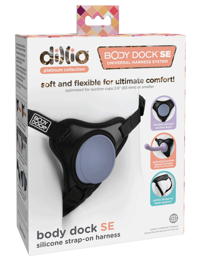 Dillio Platinum Body Dock Se Universal Strap-on Harness - Black | 603912772487 | Available at EroticWarehouse.com
