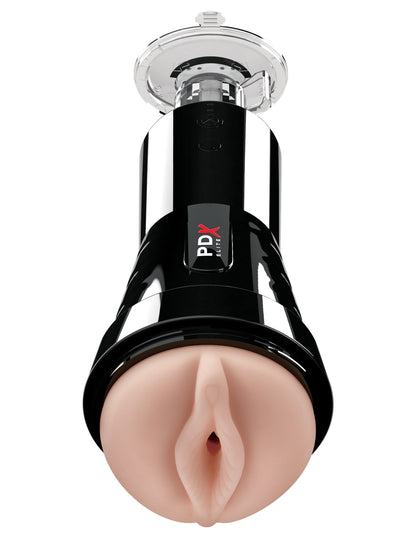 PDX Elite Cock Compressor Vibrating Stroker - Pussy Style | 603912744439 | Available at EroticWarehouse.com