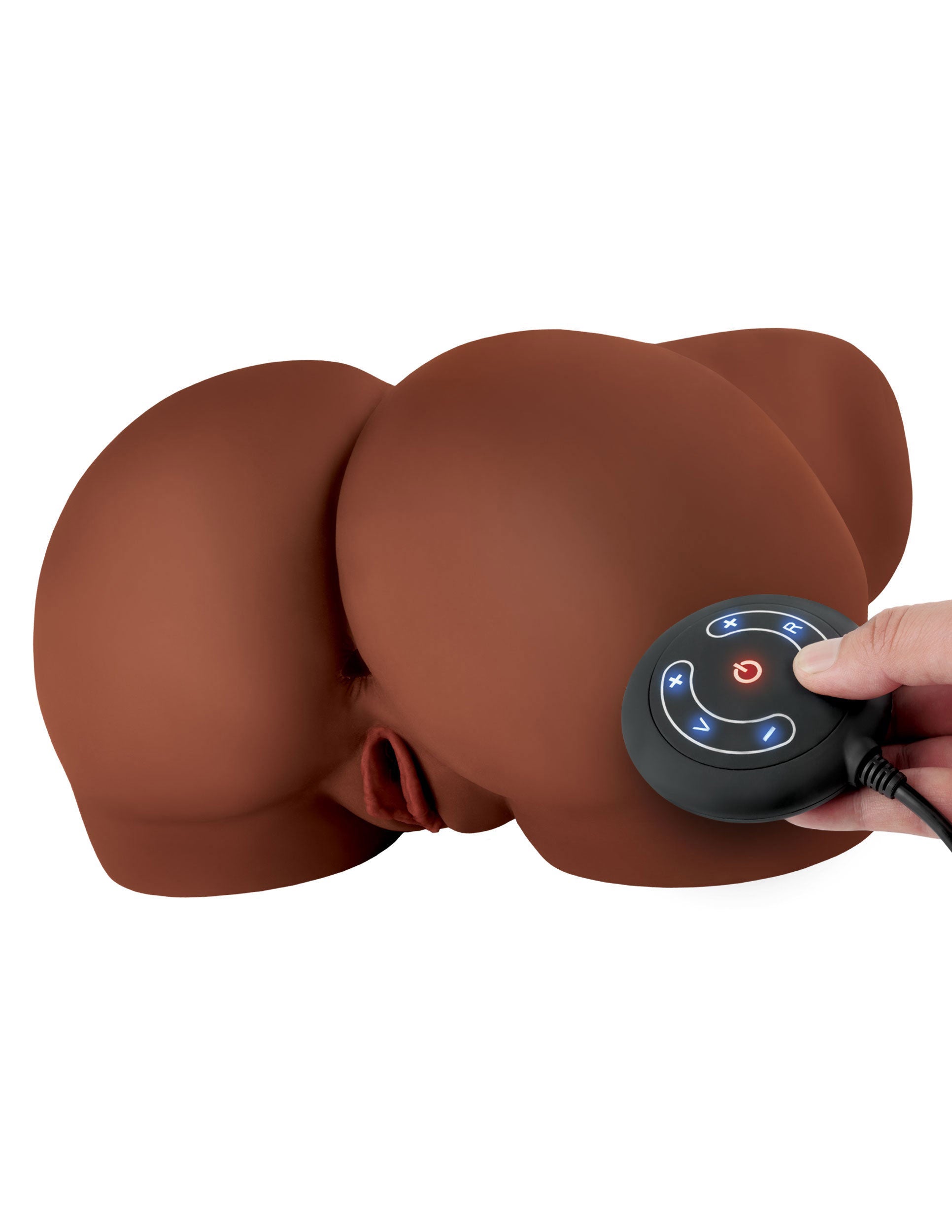 PDX Elite Milk Me Silly Dual Gyrating Motor Pussy & Ass Style Stroker - Brown | 603912772180 | Available at EroticWarehouse.com