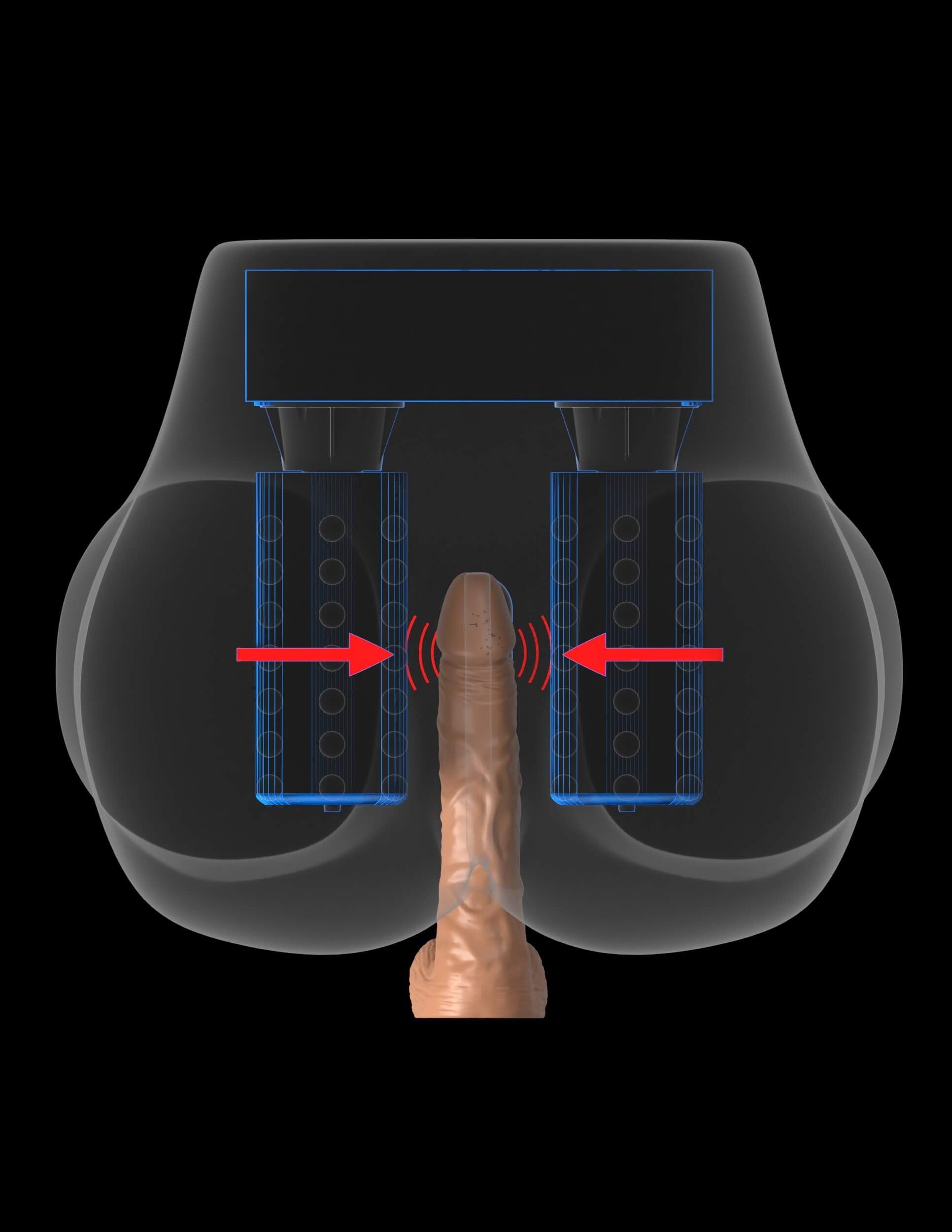 PDX Elite Milk Me Silly Dual Gyrating Motor Pussy & Ass Style Stroker - Light | 603912764451 | Available at EroticWarehouse.com