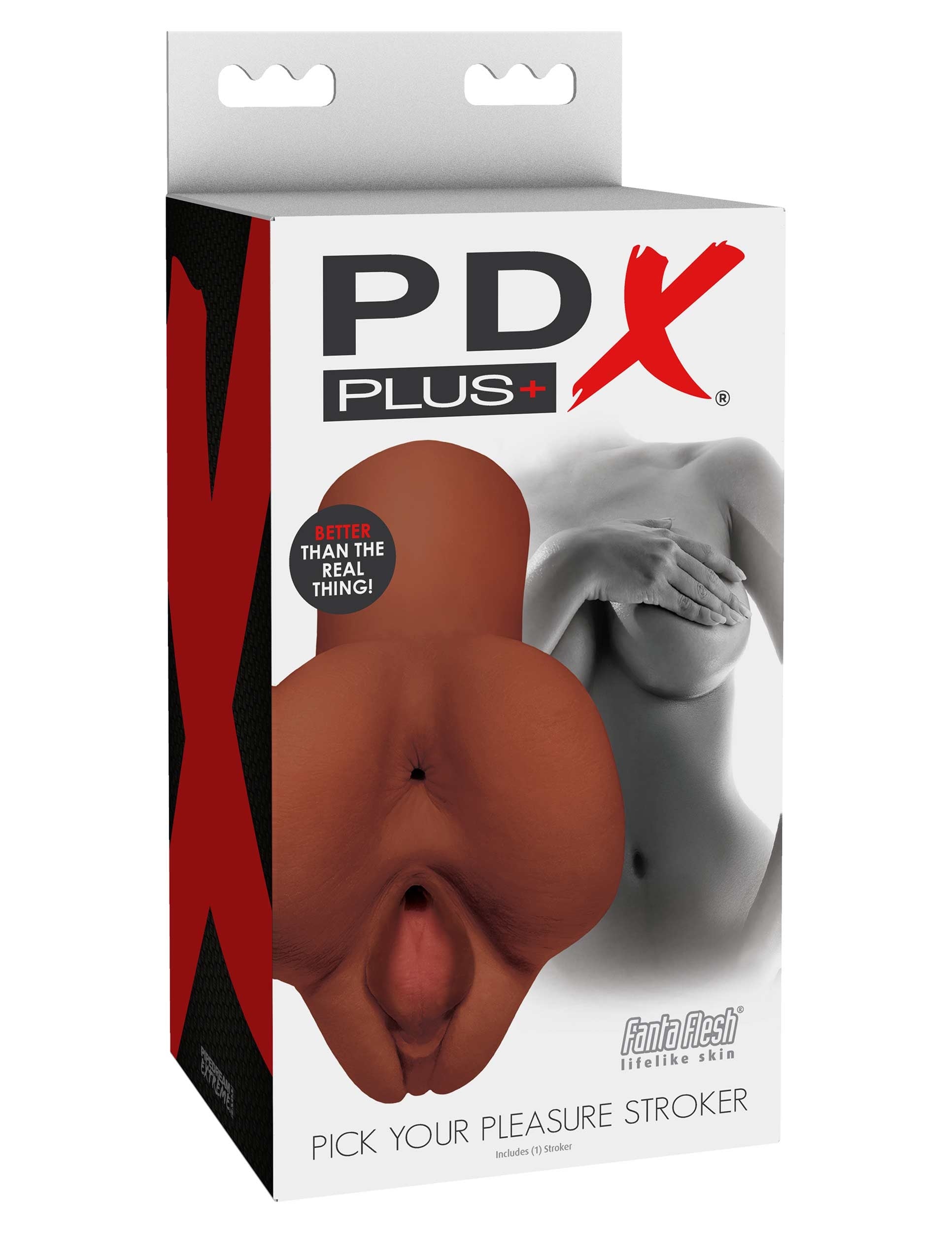 PDX Pick Your Pleasure Pussy & Ass Style Stroker - Brown | 603912766103 | Available at EroticWarehouse.com