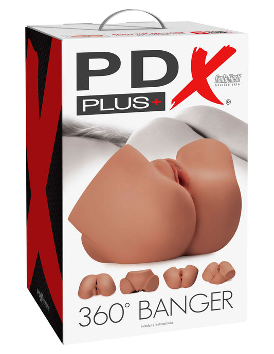 PDX Plus 360 Banger Ass & Pussy Type Stroker - Tan | 603912772326 | Available at EroticWarehouse.com