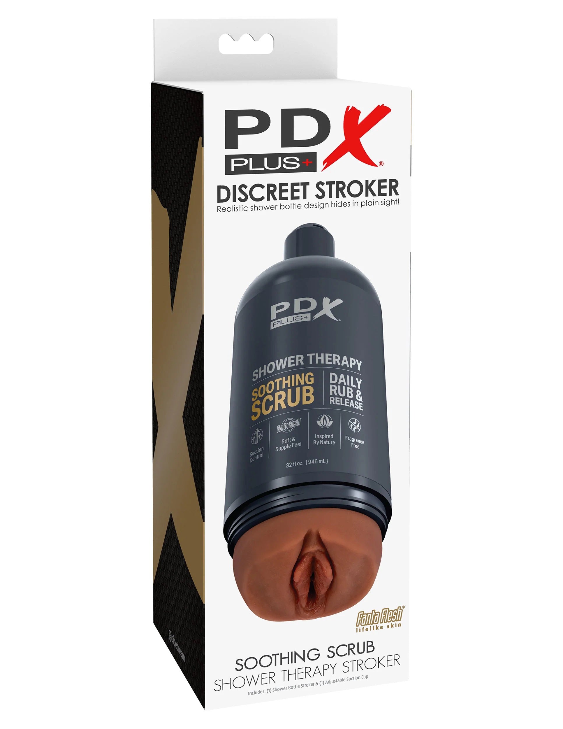 Shower Therapy - Soothing Scrub - Brown - Pussy Style Stroker | 603912774573 | Available at EroticWarehouse.com