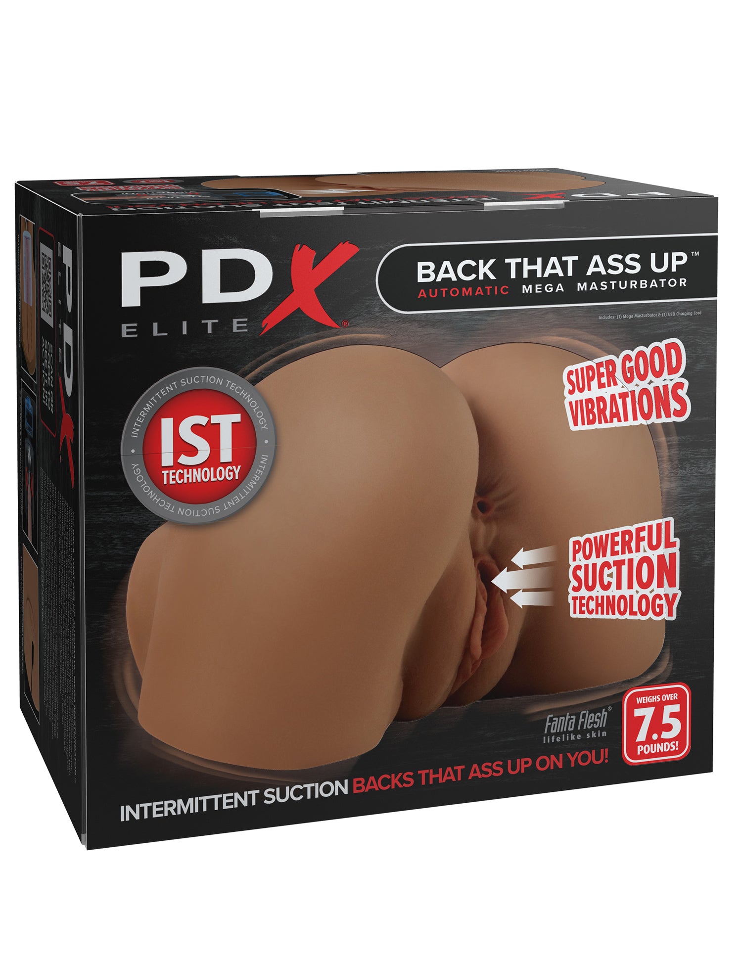 Back That Ass Up Auto Mega Masturbator - Brown - Pussy & Ass Style Stroker | 603912775822 | Available at EroticWarehouse.com