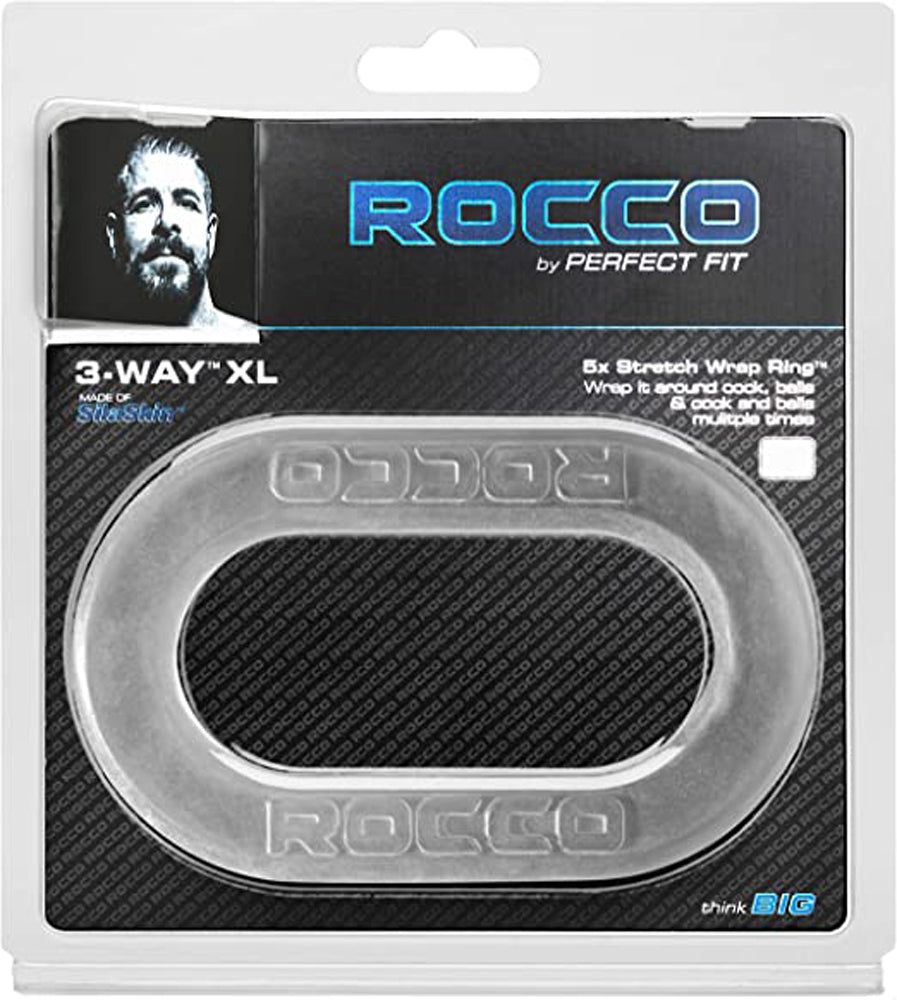 The Rocco 3-Way XL Wrap Ring - Clear | 851127008178 | Available at EroticWarehouse.com