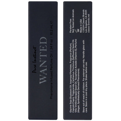 Pure Instinct Pheromone Perfume Oil Wanted 10ml 0.34oz | 638258906432 | Available at EroticWarehouse.com