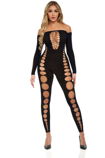 Boujee Gang Bodystocking - One Size - Black | 196018567557 | Available at EroticWarehouse.com