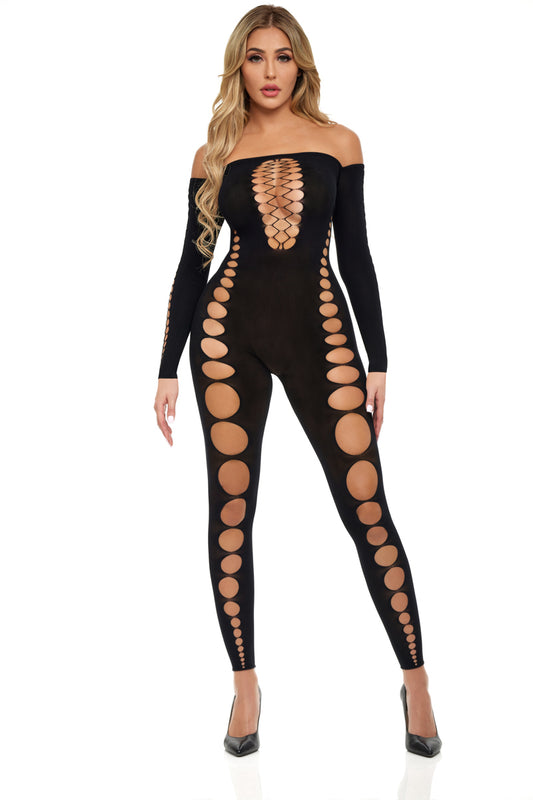 Boujee Gang Bodystocking - One Size - Black | 196018567557 | Available at EroticWarehouse.com