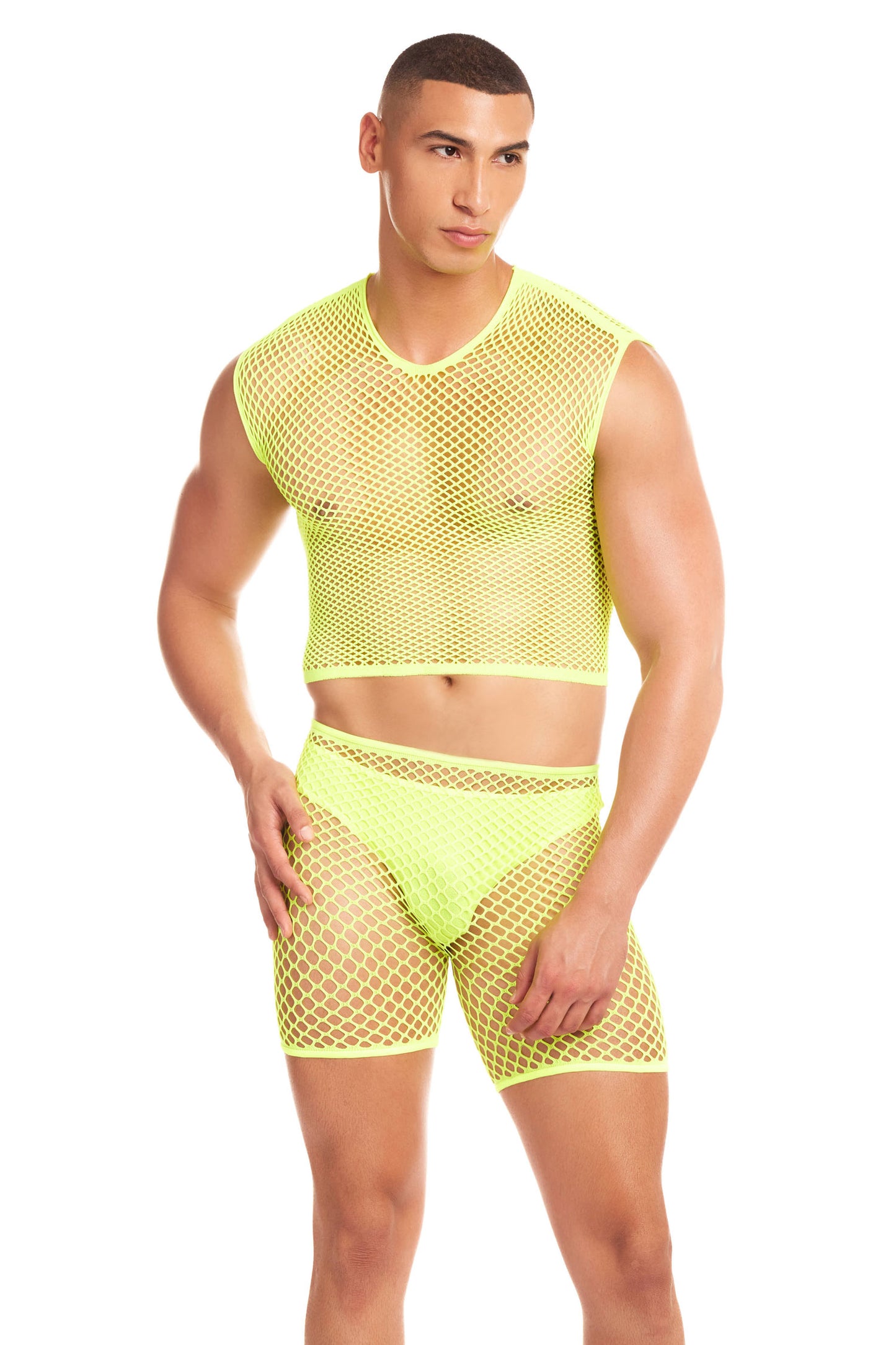 Net-Bula 3pc Set - Small/medium - Yellow | 196018769395 | Available at EroticWarehouse.com