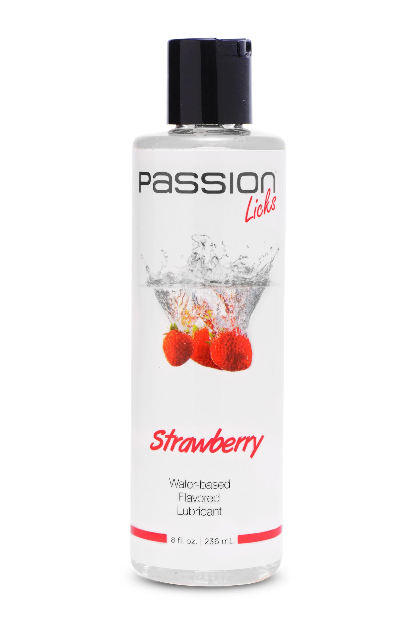 Passion Licks Strawberry Water Based Flavored Lubricant - 8 Fl Oz / 236 ml | 848518023193 | Available at EroticWarehouse.com