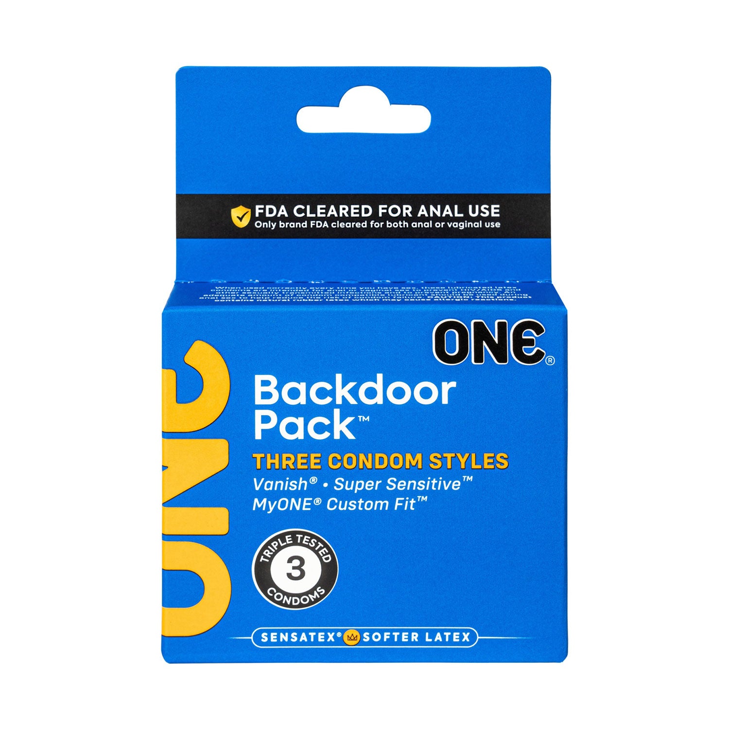 One Backdoor 3 Count Condoms | 726893114432 | Available at EroticWarehouse.com