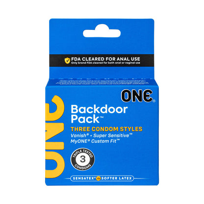 One Backdoor 3 Count Condoms | 726893114432 | Available at EroticWarehouse.com
