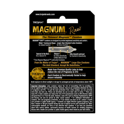 Trojan Magnum Raw 3 Ct Condoms | 022600200161 | Available at EroticWarehouse.com