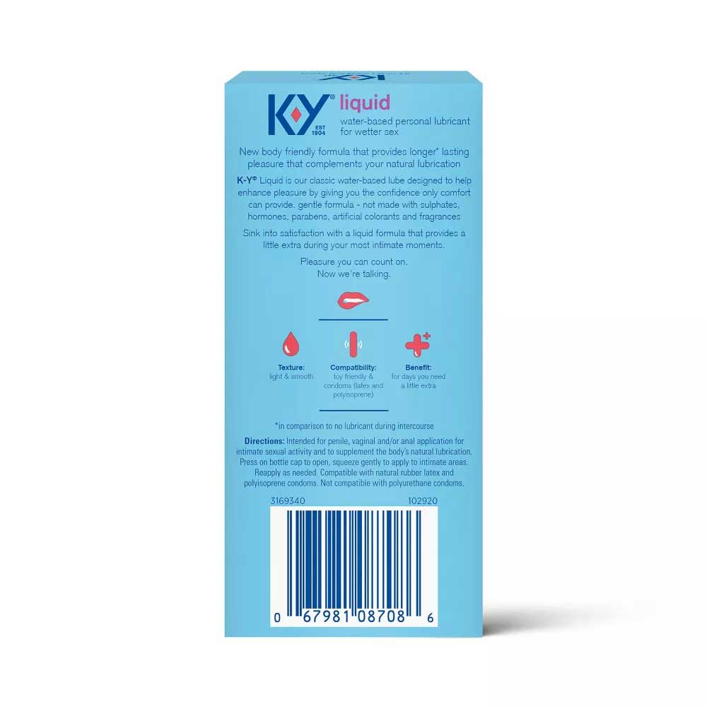 K-Y Liquid 2.5 Oz Bottle | 067981087086 | Available at EroticWarehouse.com
