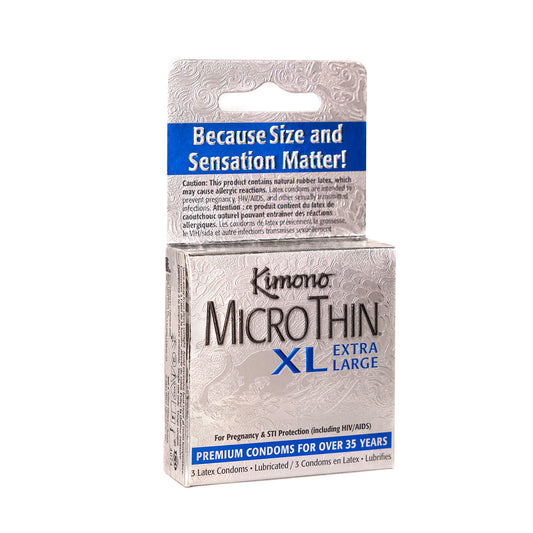 Kimono Microthin XL 3 Count Condoms | 016169088032 | Available at EroticWarehouse.com