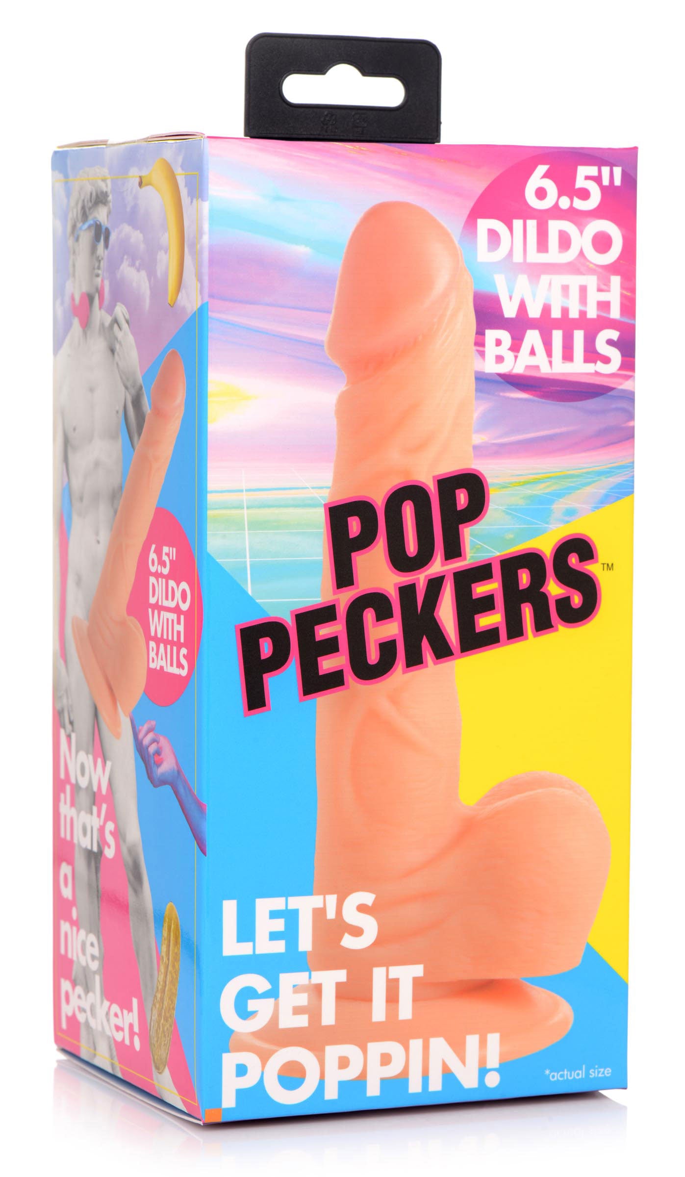 Pop Pecker 6.5 Inch Dildo With Balls - Light | 848518044747 | Available at EroticWarehouse.com